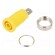 Socket | 4mm banana | 24A | yellow | nickel plated | screw,on panel image 1