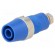 Socket | 4mm banana | 32A | 1kV | blue | nickel plated | screw | insulated image 1