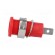 Socket | 4mm banana | 32A | red | nickel plated | on panel | insulated фото 3