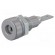 Socket | 2mm banana | 10A | 23mm | grey | soldered,on panel | insulated image 1