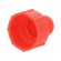 Bottom cartridge cap | red | screwed rod | polyetylene image 1