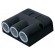 Car lighter socket adapter | car lighter socket x3 | 16A | black paveikslėlis 1