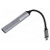 Hub USB | USB A socket x4,USB C plug | USB 2.0,USB 3.1 | grey paveikslėlis 1