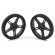 Wheel | black | Shaft: D spring | Pcs: 2 | push-in | Ø: 60mm | W: 8mm image 1