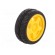 Wheel | yellow-black | Shaft: two sides flattened | Pcs: 2 | push-in paveikslėlis 2