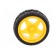 Wheel | yellow-black | Shaft: two sides flattened | Pcs: 2 | push-in paveikslėlis 3