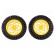 Wheel | yellow-black | Shaft: two sides flattened | push-in | Ø: 80mm image 1