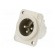 Socket | XLR | male | PIN: 3 | straight | soldering | silver | 16A | 19x24mm фото 2