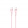 Tellur Silicone Type-C to Type-C cable PD60W 1m pink paveikslėlis 1