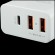 CANYON H-08 Universal 3xUSB AC charger (in wall) with over-voltage protection(1 USB-C with PD Quick Charger), Input 100V-240V, OutputUSB-A/5V-2.4A+USB-C/PD30W, with Smart IC, White Glossy Color+ orange plastic part of USB, 96.8*52.48*28.5mm, 0.092kg image 2