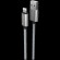 CANYON Charge & Sync MFI braided cable with metalic shell, USB to lightning, certified by Apple, 1m, 0.28mm, Dark gray фото 1