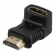 HDMI adapter, 19-pin bra for ho, angled, gold-plated connectors, black DELTACO / HDMI-14G image 1