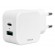 Dual USB wall charger DELTACO USB-A & USB-C Power Delivery 20 W, white / USBC-AC149 image 1
