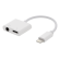 Audio adapter Epzi Lightning to 3,5 mm, supports charging and music, aluminum case, white / IPLH-594 image 1