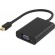 DELTACO mini DP to VGA adapter + audio , Full HD - 60Hz, black, 0.25m, 3.5mm, 20-pin ha - 15-pin ho / DP-VGA13-K image 1