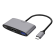 Adapter DELTACO USB-C to HDMI and USB A, port with Power Delivery 3.0, 3840x2160 60Hz, space grey / USBC-HDMI22 image 1