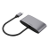 Adapter DELTACO USB-C to HDMI and USB A, port with Power Delivery 3.0, 3840x2160 60Hz, space grey / USBC-HDMI22 image 2