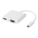 DELTACO USB-C docking station, HDMI / VGA / Audio / USB-C, 100W USB-C PD 3.0, white / USBC-HDMI16 image 2