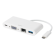 DELTACO USB-C docking station, VGA / USB-C / RJ45 / USB-A, 60W USB-C PD, white / USBC-VGA5 image 1