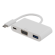 DELTACO USB-C to VGA and USB Type A adapter, USB-C ho for charge, 60W, 1080P, 5Gb / s, white / USBC-1069 фото 2