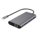 Docking station DELTACO USB-C to HDMI/DisplayPort/USB/RJ45/SD, USB-C port for charging, 3840x2160, space gray / USBC-HDMI19 image 1