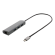 DELTACO USB-C Hub and Network Adapter, USB-C ha, RJ45 socket, 3xUSB-A 3.0, 0.4m cable, space gray / USBC-1294 image 1