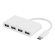 USB 3.1 Gen 1 hub DELTACO USB-C, 4xUSB Type A, 5V 4,5W 900mA, white / USBC-HUB1 image 1
