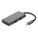 USB hub DELTACO USB-C ha for 2x USB-C ho and 2x USB-A ho, 10 Gb / s, space gray / USBC-HUB201 image 1