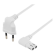 DELTACO cable, 0.5m, angled CEE 7/16, IEC 60320 C7, Max 250V 2.5A, white / DEL-109BR image 2