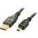 Cable DELTACO USB 2.0 "A-mini B", 0.5m, black / USB-23S-K image 2