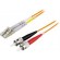 Fiber cable OM1, LC - ST, duplex, UPC, 62,5/125, 5m DELTACO orange / LCST-5M image 2