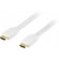 DELTACO flat HDMI cable 4K, UltraHD in 60Hz, 0.5m 19-pin ha-ha, white  HDMI-1005H image 1
