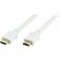 DELTACO HDMI Cable, 4K, UltraHD in 60Hz, 2m, gold plated connectors, 19 pin ha-ha, white / HDMI-1020A-K image 2