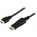 DELTACO DisplayPort to HDMI monitor cable with audio, Ultra HD in 30Hz, 3m, black / DP-3030 image 1