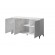 MARMO 3D chest of drawers 150x45x80.5 cm white matt/marble white image 2
