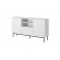 PAFOS chest of drawers on a black steel frame 150x40x90 cm white matt image 1