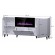 PAFOS chest of drawers with electric fireplace 180x42x82 cm white matt image 2