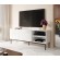 ABETO RTV cabinet on black steel frame 150x42x60 cm white/gloss white фото 2