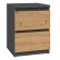 Topeshop M2 ANTRACYT/ARTISAN nightstand/bedside table 2 drawer(s) Anthracite, Oak, Wood image 1