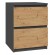 Topeshop W2 ANTRACYT/ARTISAN nightstand/bedside table 2 drawer(s) Anthracite, Oak paveikslėlis 1