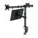 Desk mount for 2 monitors LED/LCD 13-27" ART L-25 + laptop shelf 10 kg Black image 6