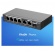 6-Port Gigabit Smart PoE komutators: 4 PoE porti, 1 RJ45, 1 SFP, 54W PoE, galda, tērauda korpuss.