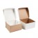 Kartona kūku kastes 18x18x10cm ar atlokāmu vāku, baltas/ brūnas 2